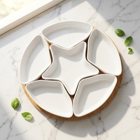 Ensemble de plats de service en céramique blanche, en forme d'étoile, service de restauration, pour Restaurant, hôtel, 24 pièces