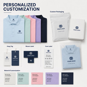 Custom Logo <b>Men's</b> Performance <b>Polo</b> <b>Shirt</b> 15% Spandex 85% Nylon 4-Way Stretch Lightweight Breathable Golf Team Uniform <b>Pink</b> - Product Image 5