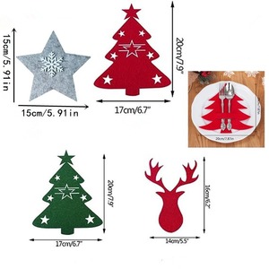 Porte-couverts rectangulaire moderne en feutre pour décorations de <span class=keywords><strong>table</strong></span> de Noël et de Thanksgiving - Product Image 3