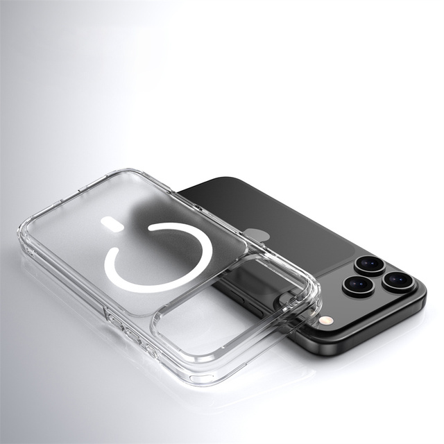 Shockproof Magnetic Clear Phone Case for iPhone 17 Pro Max Soft TPU Matte PC for iPhone 17 Air Translucent Phone Case