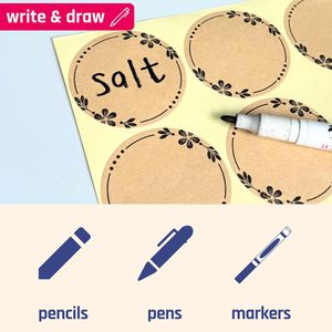 <span class=keywords><strong>Étiquettes</strong></span> pour la mise en conserve des aliments, des boissons, des noix, autocollants en papier kraft brun pour écrire - Product Image 4
