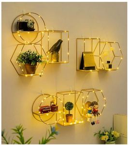 Hot Punch-free Wall Iron Decorative Flower Stand Flower Pot Decoration Storage Rack Suitable for Bedroom Living Room <b>Shelf</b> - Product Image 6