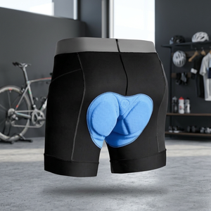 Pantalones Cortos de Ciclismo Ajustados Negros para Hombre con Almohadilla de Gel Azul, Spandex, Nailon, Estilo Brief que Absorbe la Humedad - Product Image 3