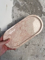 Plateau ovale de luxe en marbre rose Calacatta rouge 100 % naturel, fait main, pour la décoration intérieure, par STONEKOCC Factory Custom
