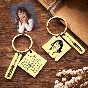 <span class=keywords><strong>Llavero</strong></span> con grabado de retrato fotográfico de acero inoxidable <span class=keywords><strong>personalizado</strong></span> DIY, superventas, tira cuadrada, logotipo transfronterizo, <span class=keywords><strong>foto</strong></span> Digital - Product Image 1