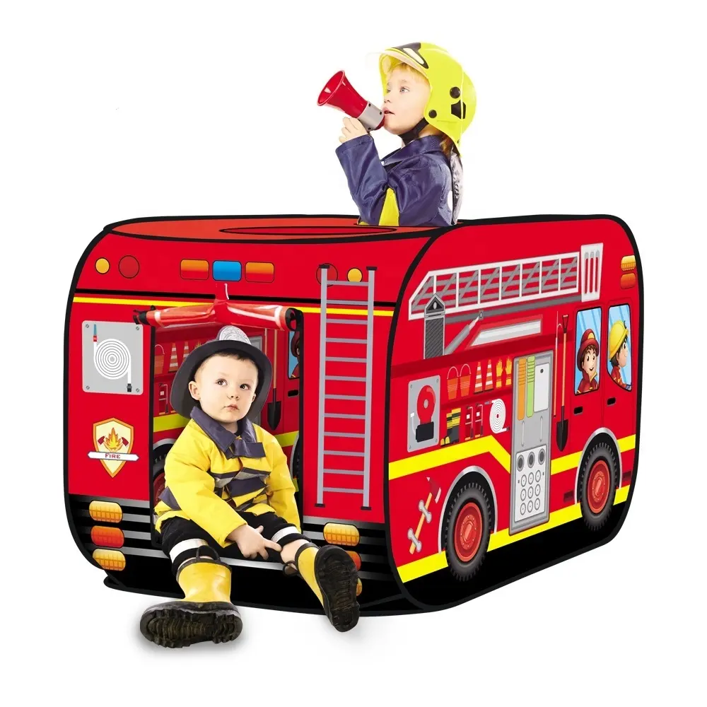 गैर-बुना बच्चों आग ट्रक तम्बू खिलौना बच्चों पॉप अप खेलने टेंट में खेलने के लिए बच्चों के लिए इनडोर या आउटडोर खिलौना