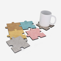 CAJTS Sublimation Puzzle Coaster Blanks Pu Leather Craft Drink Mat Résistant à la chaleur Imperméable pour logo personnalisé Home Kitchen Decor