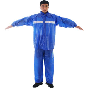 Chubasquero de <span class=keywords><strong>PVC</strong></span> suave para adultos, impermeable, transparente, dividido, con pantalones, 100% - Product Image 2