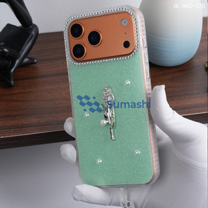 Funda de Teléfono de Lujo con Brillantina y Pedrería 3D, con Rosa y Perla, para <span class=keywords><strong>iPhone</strong></span> 15 14 13 <span class=keywords><strong>12</strong></span> Pro Max - Product Image 2