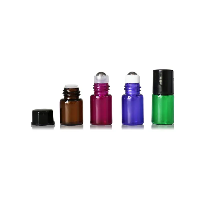 Wholesale Multi-Specification Mini Colorful Roll on Glass Bottles Essential Oil Perfume Roller Vials With Roller Ball