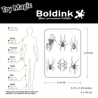 Autocollant de tatouage semi-permanent imperméable Boldink, motif araignée réaliste, veuve noire, flamme, cœur, sexy, pour mollet et avant-bras