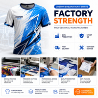 T-shirt personnalisé imprimé sur toute la surface, impression par sublimation 3D, 100% polyester, séchage rapide, respirant, vêtements de sport, uniformes d'équipe, en gros