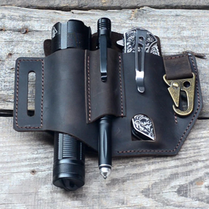 Organisateur de <span class=keywords><strong>gaine</strong></span> de <span class=keywords><strong>ceinture</strong></span> multi-outils en cuir véritable <span class=keywords><strong>Ceinture</strong></span> EDC pour hommes Porte-lampes de poche Porte-couteaux Étui de <span class=keywords><strong>gaine</strong></span> avec clip porte-clés - Product Image 6