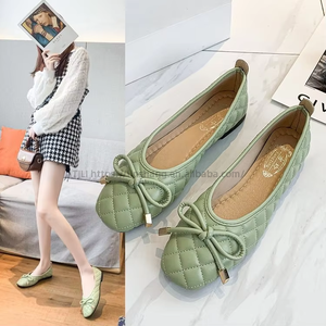 New Korean Style Bow Decor Slip-on Flats for Women Square Toe <b>Soft</b> Sole Driving <b>Shoes</b> Comfortable - Product Image 1