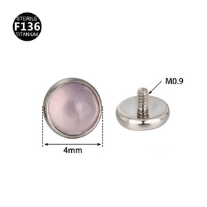 Puntas de Titanio F136 con Rosca Externa y Piedras Naturales |   Joyería Hipoalergénica para Piercing con Ojo de Gato, Turquesa y Piedras Preciosas - Product Image 2