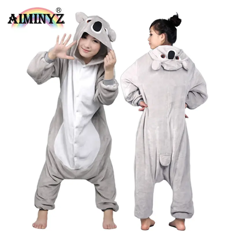 AIMINYZ卸売パフォーマンス服秋冬かわいい漫画動物ワンシーパジャマコアラ大人の女性ソフトホームウェア