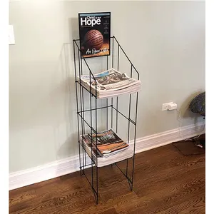 Displayart-estante de Metal para revistas, 3 estantes, soporte para libros de periódico
