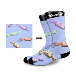 According To Your Design Customized All Over Printing Men Blank Sublimation Socks
