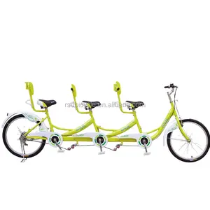Satılık renkli üçlü güzel tandem cruiser çocuk bisikleti, 3 kişi için tandem bisiklet çocuk satılık, 2 koltuklu bisikletler çin