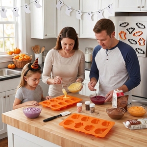 SILIKOLOVE <span class=keywords><strong>Moule</strong></span> en silicone personnalisable à 8 cavités en forme de <span class=keywords><strong>cerveau</strong></span> de pirate pour <span class=keywords><strong>Halloween</strong></span>, certifié LFGB, sans BPA, 100% qualité alimentaire, outil pour bonbons - Product Image 5