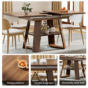 Table à manger extensible en bois SENYU, rectangulaire, 4 places, design scandinave, meubles pour la maison - Product Image 4