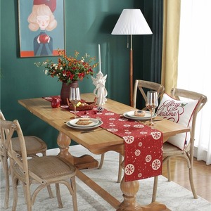 Nappe de Noël Harmonie personnalisée en gros Tissu Motif Impression Décoration de table Linge de maison Chemin de table de Noël - Product Image 4