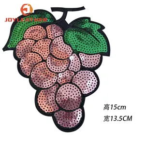 Custom Embroidery Sequin Cloth Fruit Wholesale Decoration Large Sequins Grape Patches