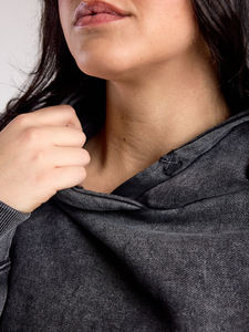 Sweat-shirt surdimensionné personnalisé vintage délavé à l'acide en coton épais et polaire, effet délavé, pull-over streetwear <span class=keywords><strong>pour</strong></span> femme, OEM - Product Image 2