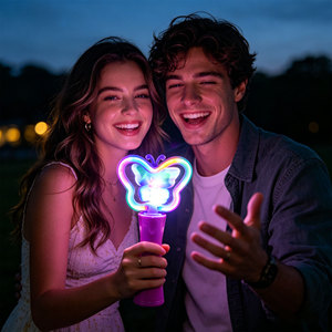 Baguette Lumineuse Papillon Rotative 5 LED – Accessoire <span class=keywords><strong>de</strong></span> Soutien pour Parcs d'Attractions et Événements Sportifs, Jouet pour Filles et Décoration <span class=keywords><strong>de</strong></span> Noël - Product Image 4