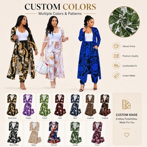 Conjunto <span class=keywords><strong>de</strong></span> 2 Piezas para Mujer, Cárdigan y Pantalones con Estampado Tribal Polinesio, Cárdigan Largo y Leggings, Conjunto Coordinado para Moda al Aire Libre - Product Image 3