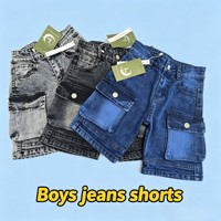 Shorts en jean cargo pour garçons ZT004 à 5,85 $, shorts en jean délavé multi-poches pour enfants, shorts en jean décontractés d'été pour enfants, vente en gros