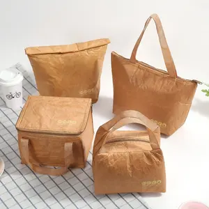 Large capacity foldable cooler lunch bag washable custom cooler bags waterproof tyvek lunch bag