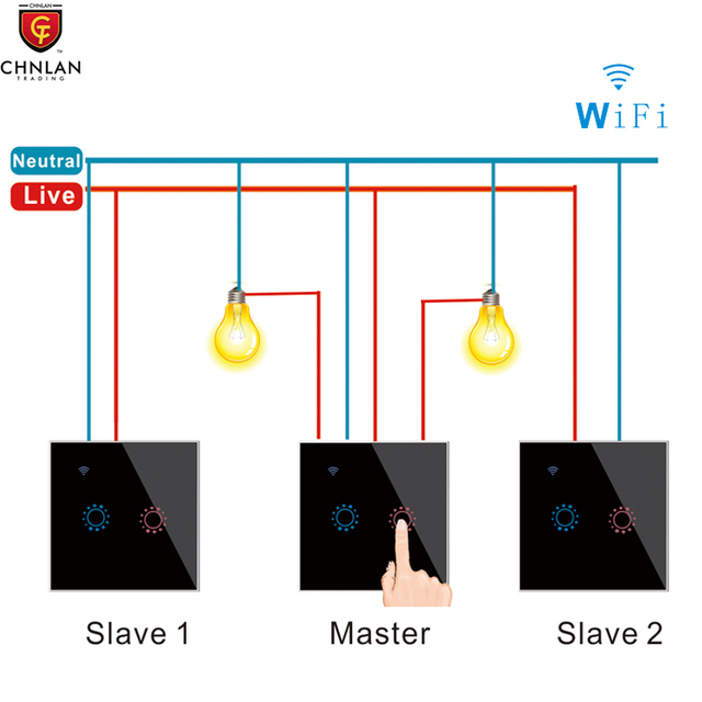 Alexa EU Standard 3-Way Tuya Smart Light Switch 1/2/3gang Smart Home Products & Devices Glass WiFi Remote Control Touch Panel