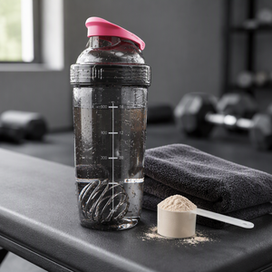Bouteille shaker à protéines en plastique avec logo personnalisé, anti-fuite, pour boire directement, idéale pour la gym et les voyages - Product Image 6