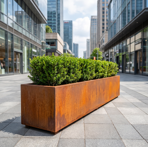 Kit de jardinière surélevée moderne en acier Corten, bac de plantation modulaire, montage facile, jardinière pour légumes pour l'aménagement paysager - Product Image 4