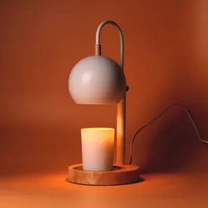 Trending Products 2023 New Arrivals Wood Adjustable Height Brightness 2 Bulbs Electric Wax Melt Candle Warmer Lamp with Timer