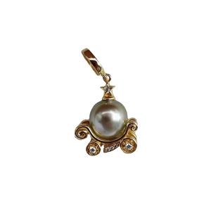 Collier pendentif en argent S925 WENCHI, modèle 10095 31240, accessoires DIY pour perles, avec perles rondes de 9-11 mm, motif carrosse citrouille vide - Product Image 5