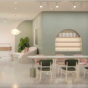 Décoration de salon de beauté de couleur <span class=keywords><strong>macaron</strong></span>, mobilier d'exposition personnalisé, chaise de beauté haut de gamme, design d'intérieur personnalisé de salon de beauté - Product Image 5