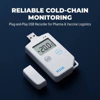 Potmagic M100, Registrador de Temperatura USB Multiusos con Pantalla LCD, Informe en PDF, 32000 Puntos