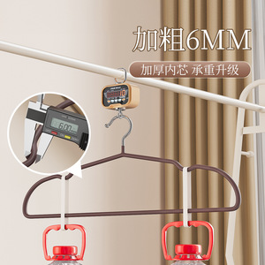 Thickened Clothes <b>Hanger</b> 6mm Steel Coat <b>Hanger</b> Non Slip Shoulder Protection For Home And Dorm Use - Product Image 3