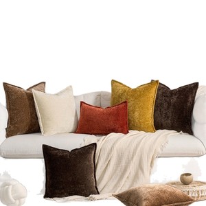 18x18 英寸柔软雪尼尔枕套，适用于沙发、客厅、沙发床，纯色染色枕套 - Product Image 6