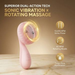 เครื่องมือขัดผิวหน้าแบบ Kinetic Sonic Dermabrasion ควบคุมความมัน ระบบผิวเปล่งประกายไร้สาย อุปกรณ์ความงามแบบกันน้ำ ซิลิโคนขัดหน้า - Product Image 3