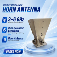 Antenne cornet large bande FALAYI 3-6 GHz GPS/GNSS à double polarisation, connectivité femelle, matériau PU aluminium, polarité linéaire 11-13dBi