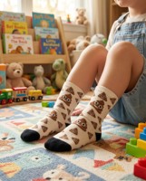 Chaussettes en coton respirantes imprimées populaires avec logo personnalisé, motif amusant et durable pour adultes et jeunes, usage quotidien/casual