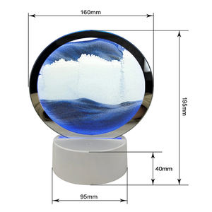 RGB colore riciclato sabbia timer ore di vetro decorazione artigianato sabbie mobili sabbia arte immagine rotonda 3d clessidra led lampada - Product Image 3