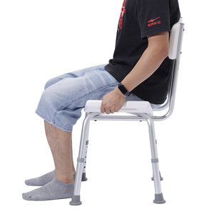 Chaise de douche en alliage d'aluminium avec coussinets antidérapants pour personnes âgées et femmes enceintes, siège de toilette, tabouret de bain - Product Image 2