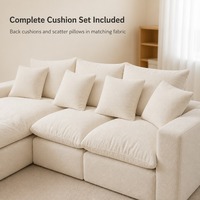 Weißes 3-Sitzer-Sofa Chenille Gitterförmig Gesteppt Komfortables Modernes Sofa Vakuumkomprimiert Wohnzimmermöbel