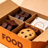 Boîte d'emballage alimentaire avec compartiment personnalisé, boîte cadeau en papier pliable pour biscuits, chocolat, dessert
