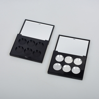 Carré Mat Noir Miroir Six Couleurs Fard À Paupières Cas 6 Round Lipstick Blush Concealer Highlight case