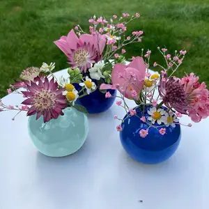 Новая круглая ваза ручной работы из смолы, ваза для цветов, каменный стол, ремесленные украшения, ваза для бутонов, ваза для украшения дома